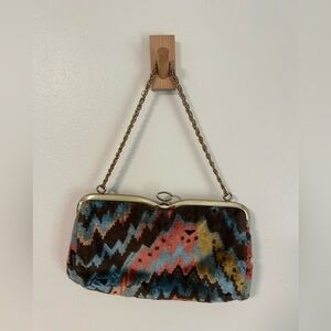 Charisma Brown and Blue Shoulder Bag with Vintage Style